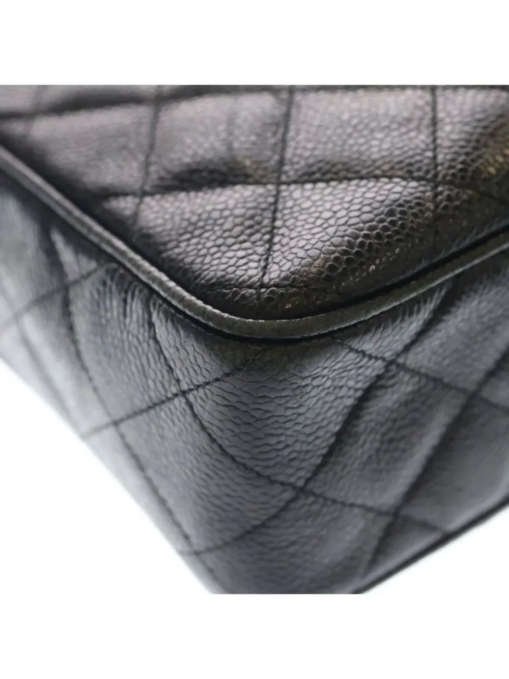 Chanel Quilted CC Logo Cocoball Caviar Leather Chain Shoulder Bag Gold Black